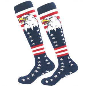 stars stripes bald eagle kneehigh socks